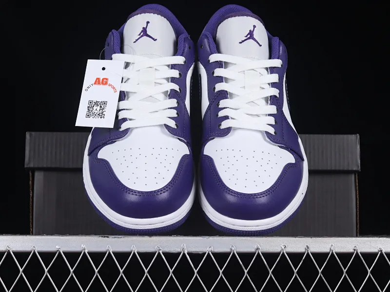 All categories Air Jordan Jordan series basketball shoes Air Jordan 1 Low Z version Air Jordan 1 Low AJ1 Joe 1 white and purple low-top cultural casual sneakers 553558-515